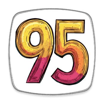 95 Number Colorful - Square fridge magnet - white - Front
