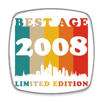 2008 Vintage Rétro Cadeau d’anniversaire - Magnet carré - blanc - Devant