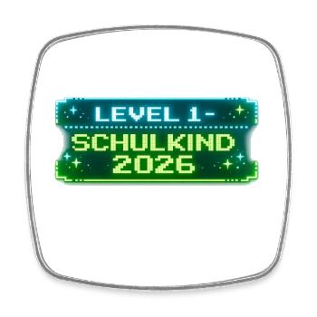 Level 1 Schulkind 2026 Einschulung - Viereckiger Kühlschrankmagnet - Weiß - Vorne