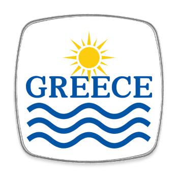 Emblem der griechischen Sonnenwellen - Viereckiger Kühlschrankmagnet - Weiß - Vorne
