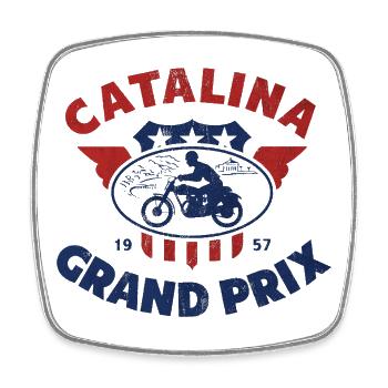 Catalina Grand Prix Vintage Moto 1957 - Viereckiger Kühlschrankmagnet - Weiß - Vorne
