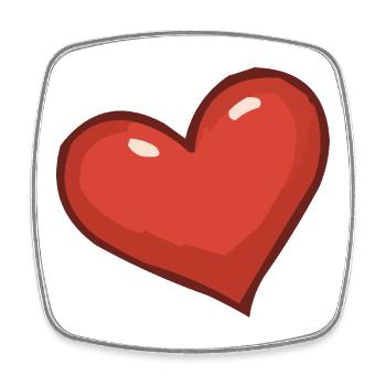 Playful Heart Motif - Square fridge magnet - white - Front