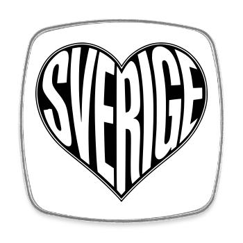 Sverige, Schweden Herz - Designfarbe variabel - Viereckiger Kühlschrankmagnet - Weiß - Vorne