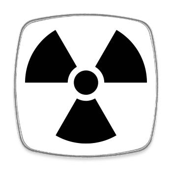 Atom Nuklear - Viereckiger Kühlschrankmagnet - Weiß - Vorne
