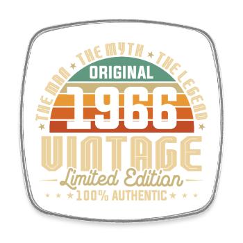 1966 Original Vintage Birthday Gift - Square fridge magnet - white - Front