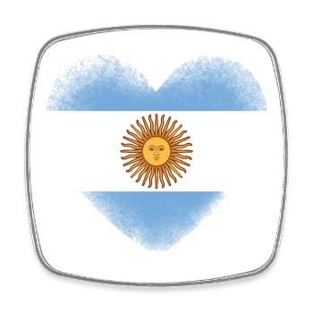 Argentina Flag Heart Proud Argentine Pride Art - Viereckiger Kühlschrankmagnet - Weiß - Vorne