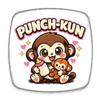 Monkey Punch - Kawaii - Square fridge magnet - white - Front