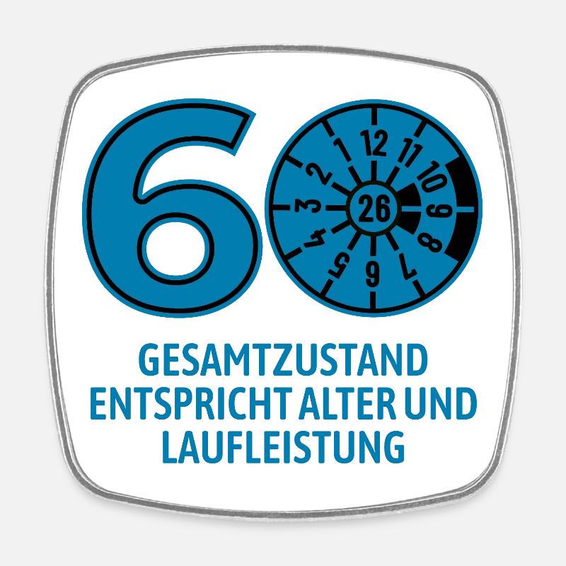HU March 2026 - 60 Years - Birthday Gift - Square fridge magnet - white