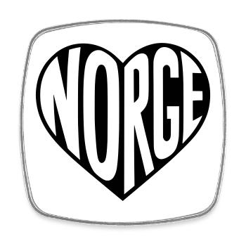 Norwegen, Norge im Herz - Viereckiger Kühlschrankmagnet - Weiß - Vorne