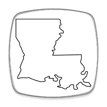 Louisiana outline map - Square fridge magnet - white - Front