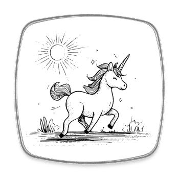 Unicorn in the sunshine - Square fridge magnet - white - Front