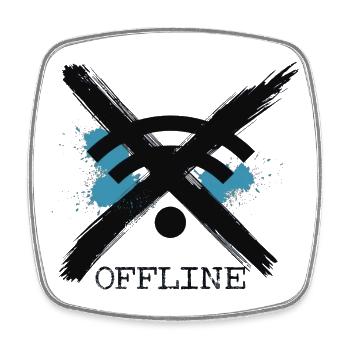 Chronically Offline -Digital Detox Art by Free Art - Square fridge magnet - white - Front