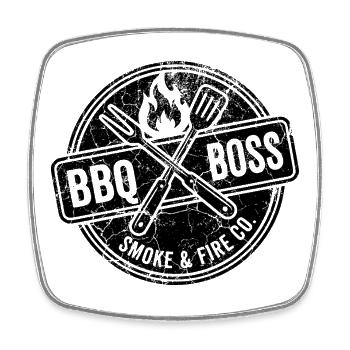 T-shirt barbecue, sweat à capuche, sac, cadeau de tasse - Magnet carré - blanc - Devant