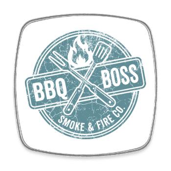Sweat à capuche barbecue, sac, t-shirt cadeau - Magnet carré - blanc - Devant