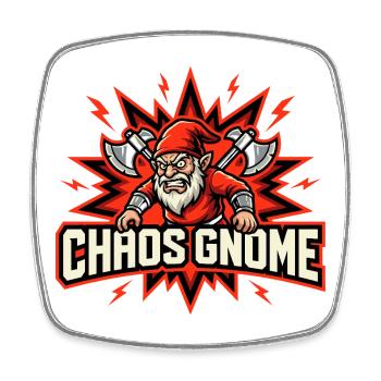Evil Gnome, Dark Gnome, Goth Gnome, Funny Gnome - Square fridge magnet - white - Front