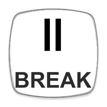 Pause-Zeichen „BREAK“ – Minimalistisches Work & Ch - Viereckiger Kühlschrankmagnet - Weiß - Vorne