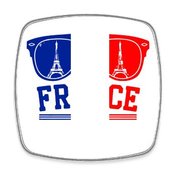 Lunettes de la Tour Eiffel France 2026 - Magnet carré - blanc - Devant