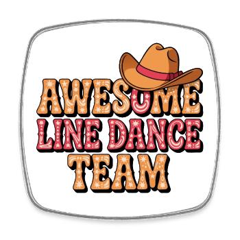 Awesome Line Dance Team - Viereckiger Kühlschrankmagnet - Weiß - Vorne
