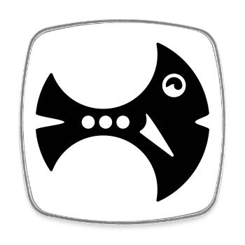 Sickle Fish Illustration Fantasy Fish - Square fridge magnet - white - Front