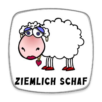 Ziemlich Schaf Cartoon Comic Wortspiel - Viereckiger Kühlschrankmagnet - Weiß - Vorne