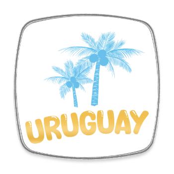 Palmen Uruguay - Viereckiger Kühlschrankmagnet - Weiß - Vorne