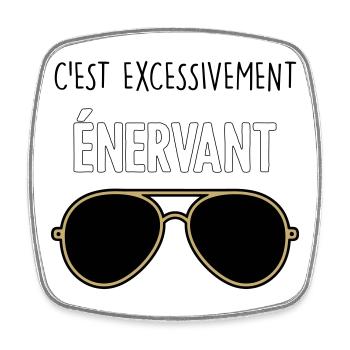 C'est Excessivement Énervant : Lunettes Aviateur - Magnet carré - blanc - Devant