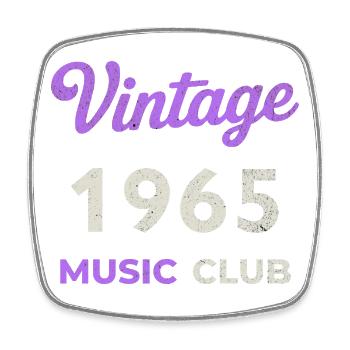 Vintage 1965 Music Club Retro Geburtsjahr Jahrgang - Viereckiger Kühlschrankmagnet - Weiß - Vorne