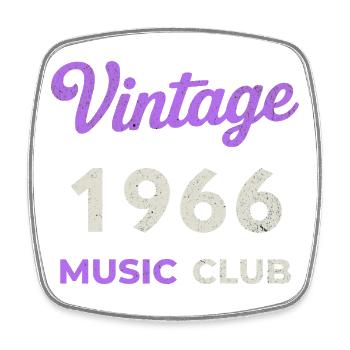 Vintage 1966 Music Club Retro Birth Year Vintage - Square fridge magnet - white - Front