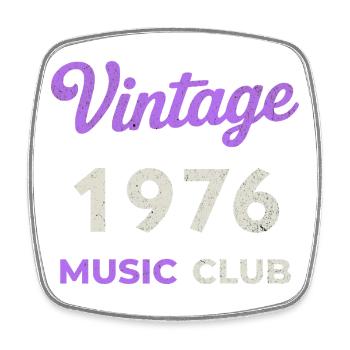 Vintage 1976 Music Club Retro Année de naissance vintage - Magnet carré - blanc - Devant