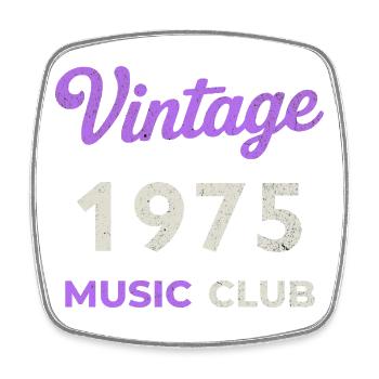 Vintage 1975 Music Club Retro Birth Year Vintage - Square fridge magnet - white - Front
