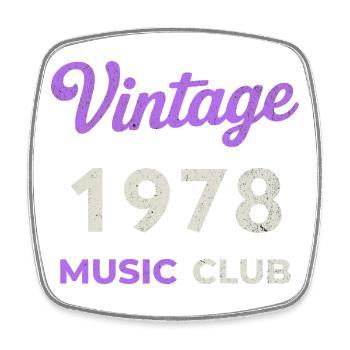 Vintage 1978 Music Club Retro Année de naissance vintage - Magnet carré - blanc - Devant