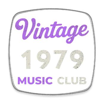 Vintage 1979 Music Club Retro Année de naissance vintage - Magnet carré - blanc - Devant