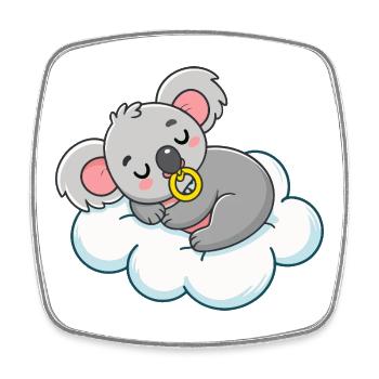 Baby-Koala-Träumer auf Pastellwolke - Viereckiger Kühlschrankmagnet - Weiß - Vorne