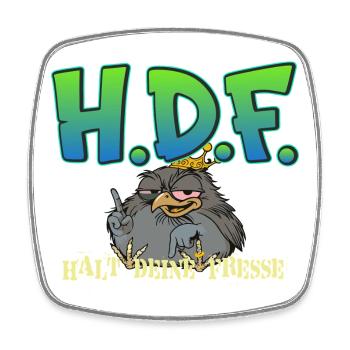 H.D.F.  - Viereckiger Kühlschrankmagnet - Weiß - Vorne