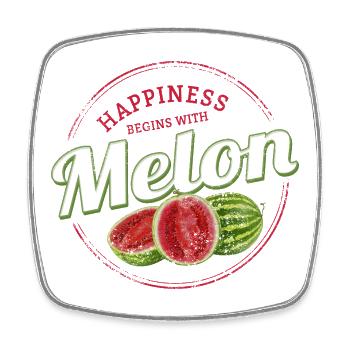 Snack de pastèque Vintage Fruit Retro Melon - Magnet carré - blanc - Devant