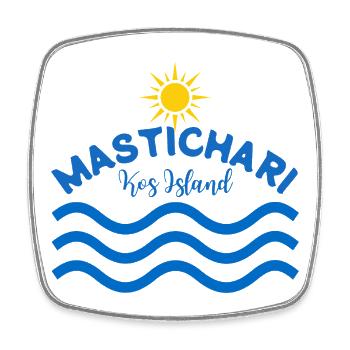 Mastichari Kos Insel Sonnenwellen - Viereckiger Kühlschrankmagnet - Weiß - Vorne