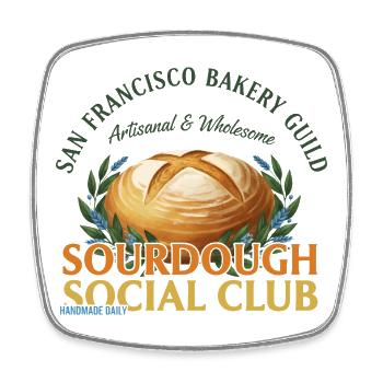 Sourdough Bread Baking Baker Local Sourdough Era - Square fridge magnet - white - Front