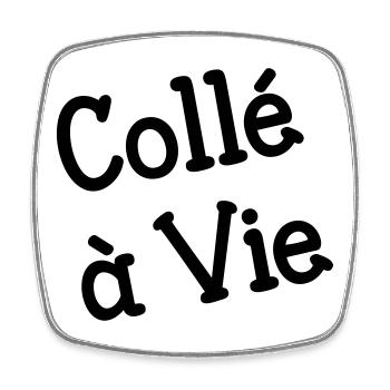 Humour Cancre : Motif Scolaire Collé à Vie Retro - Magnet carré - blanc - Devant