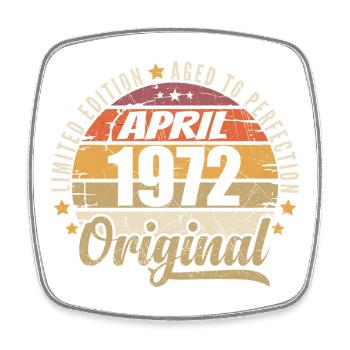 Cadeau D'anniversaire Avril 1972 - Magnet carré - blanc - Devant