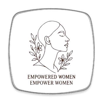 Empowerment Line Art Women - Square fridge magnet - white - Front