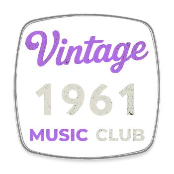Vintage 1961 Music Club Retro Année de naissance vintage - Magnet carré - blanc - Devant