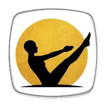 Navasana Yoga Boot Pose Silhouette Sonne - Viereckiger Kühlschrankmagnet - Weiß - Vorne