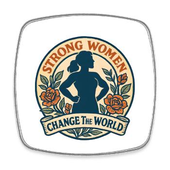 Strong Woman – Change of the World - Square fridge magnet - white - Front
