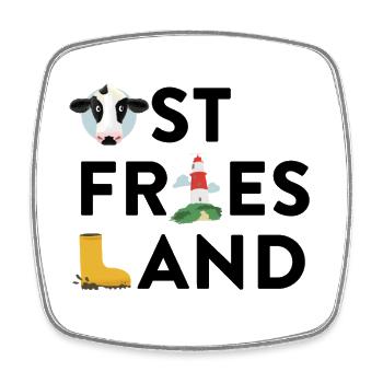 Ostfriesland - Viereckiger Kühlschrankmagnet - Weiß - Vorne