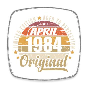 Cadeau D'anniversaire Avril 1984 - Magnet carré - blanc - Devant