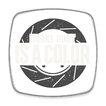 Track Day Brake Dust Hpde Track Car Autocross - Square fridge magnet - white - Front