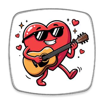 Valentine's Day Guitarist Funny Musician Valentine - Square fridge magnet - white - Front