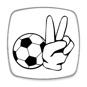 Paix du football - Magnet carré - blanc - Devant