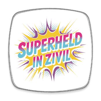Superheld In Zivil Superhero Superhelden Kostüm - Viereckiger Kühlschrankmagnet - Weiß - Vorne