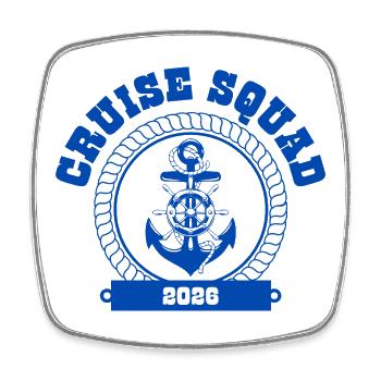 Équipe de croisière 2026 🌊🚗 - Magnet carré - blanc - Devant